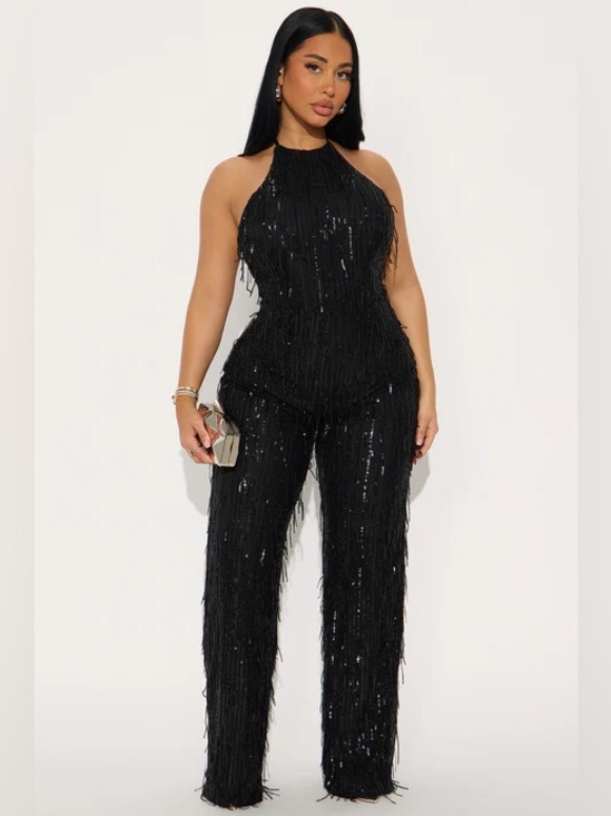 Fashion Nova Pants - Fashion Nova Black Sequin Jumpsuit